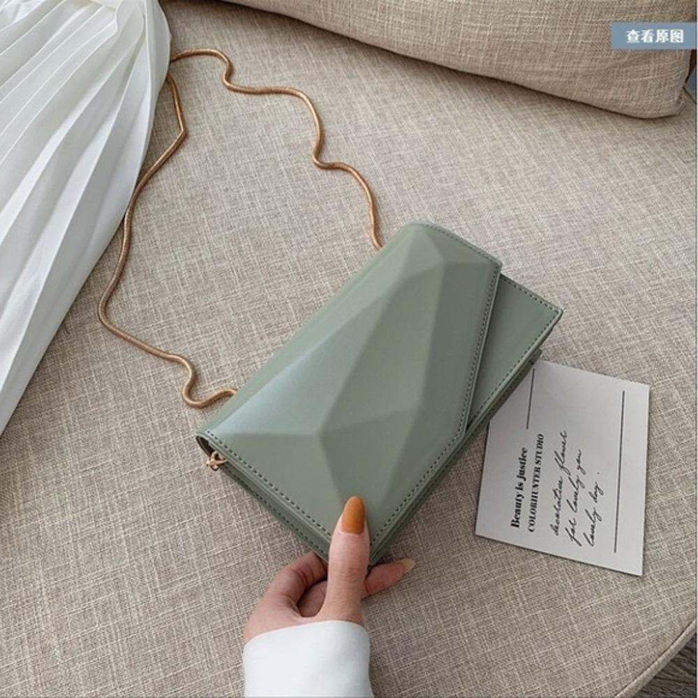 Geometric Clutch Bag Gold Chain Shoulder‎ Crossbody Evening Bag Women